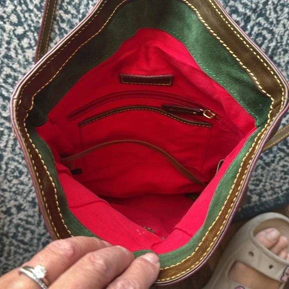 Dooney and Bourke brownish green hues shoulder/crossboy Florentine Leather Bag - Picture 12 of 17